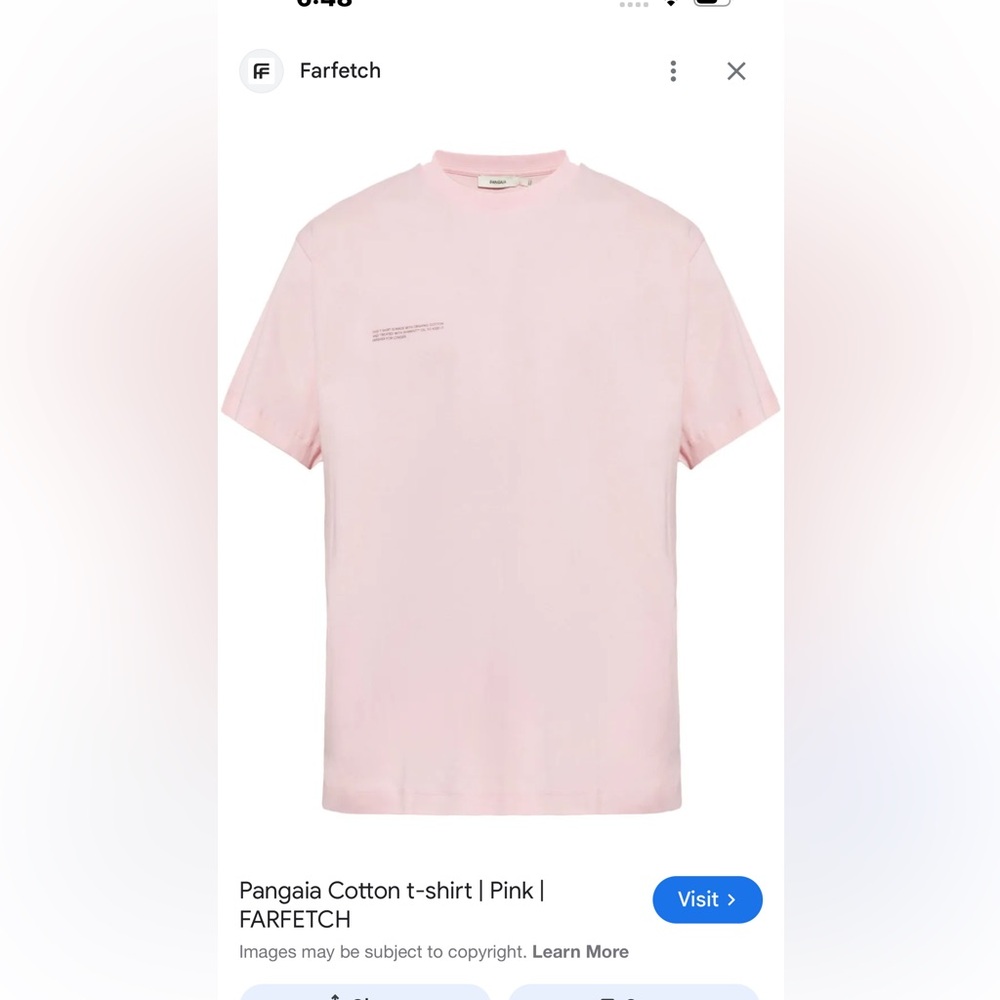 Pangaia Men's Crew Neck Tee in Pale Pink